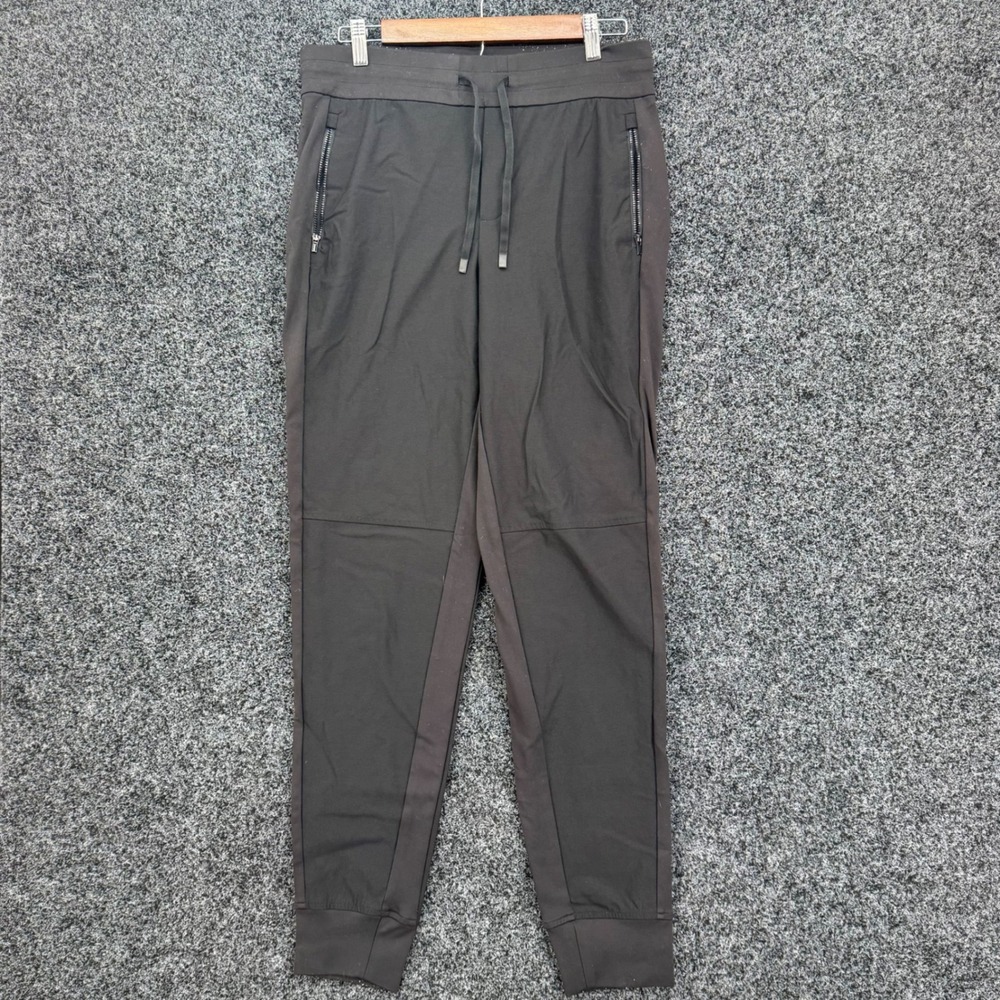 Athleta Headliner Hybrid Jogger Pants Black Tall 10T Zip Pockets Mixed Media